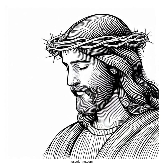 Easy 3D Jesus Coloring Page Text