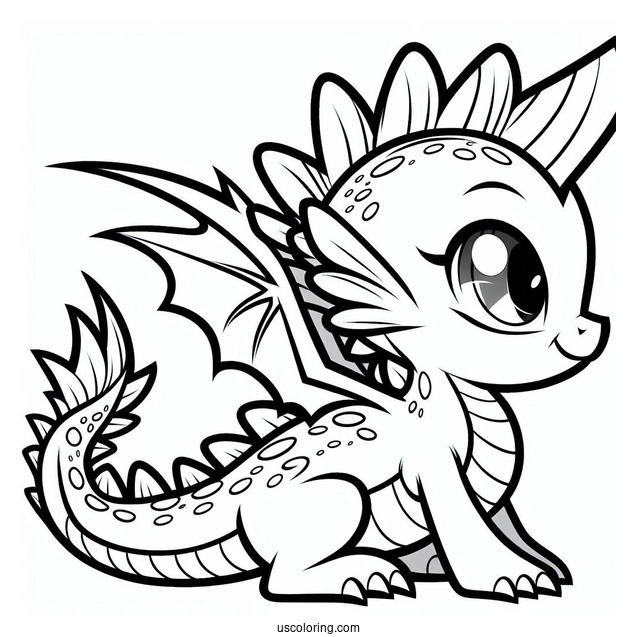 Coloring Sheet of Spike the Dragon for Preschoolers