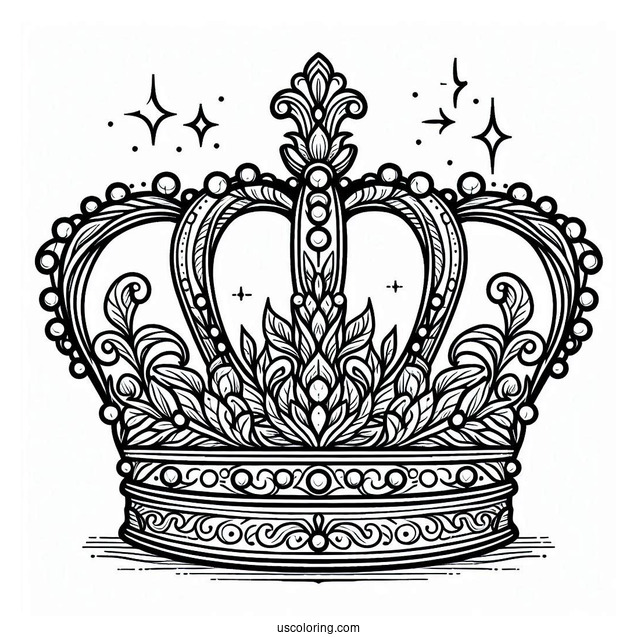 Elegant Crown Coloring Sheet