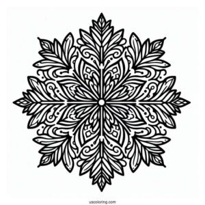 Easy Snowflake Coloring Page Outline For Kids