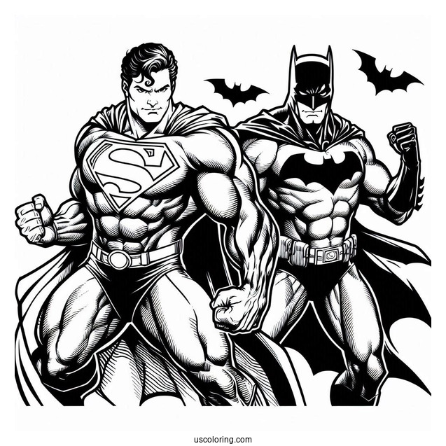 Superman Vs Batman Coloring Page