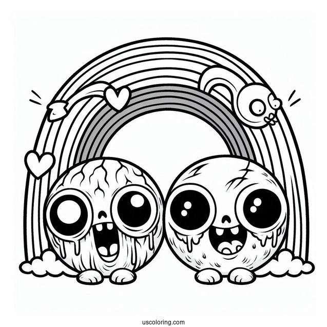 Creepy Rainbow Friends Coloring Page