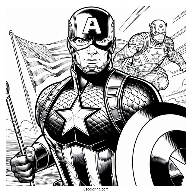 Realistic Captain America Coloring Sheet