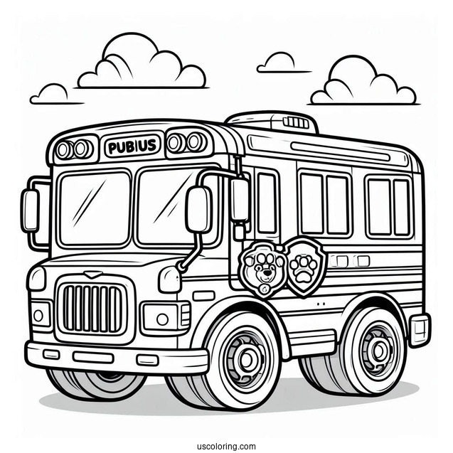 Paw Patrol Bus Coloring Page