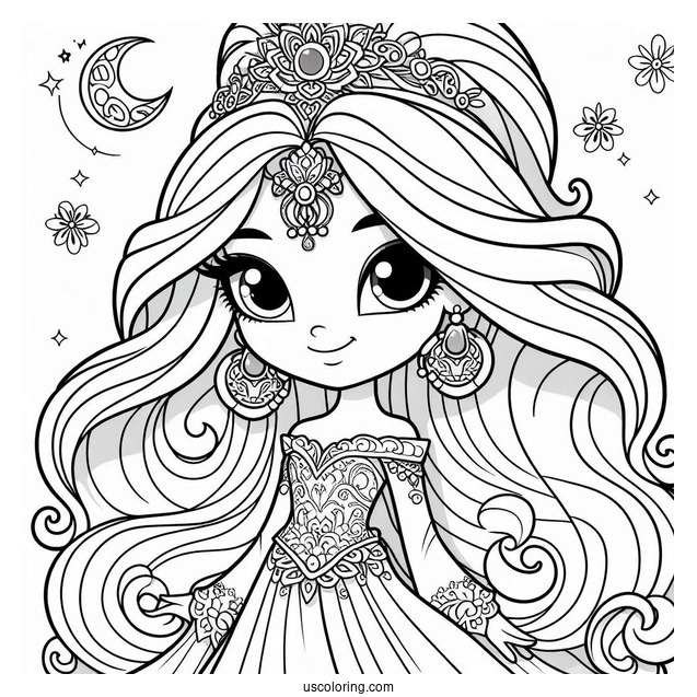 Shimmer And Shine Coloring Page Princess Samira