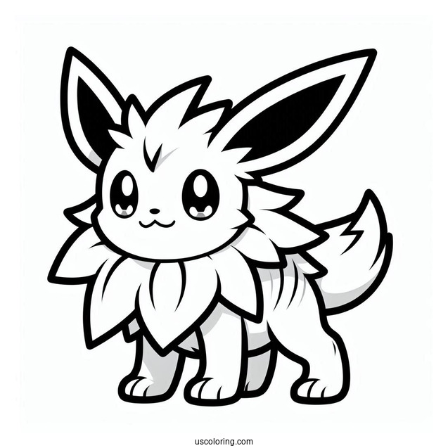 Simple Jolteon Coloring Page Outline For Preschoolers
