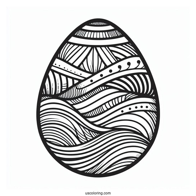 Stripes And Wavy Lines Easter Egg Design