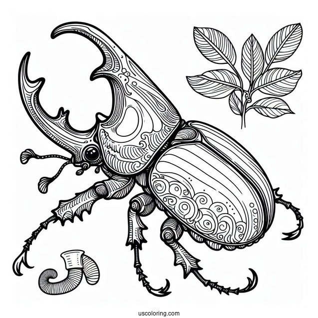 Eastern Hercules Beetle Coloring Page