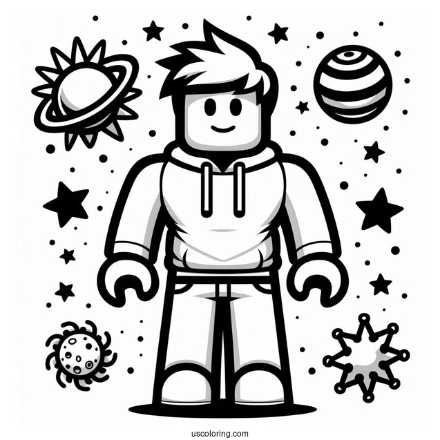 Roblox Noob Coloring Page Easy