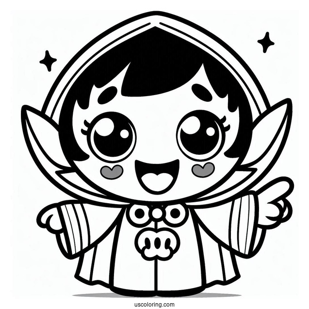 Kawaii Chibi Count Von Count Coloring Page For Preschoolers