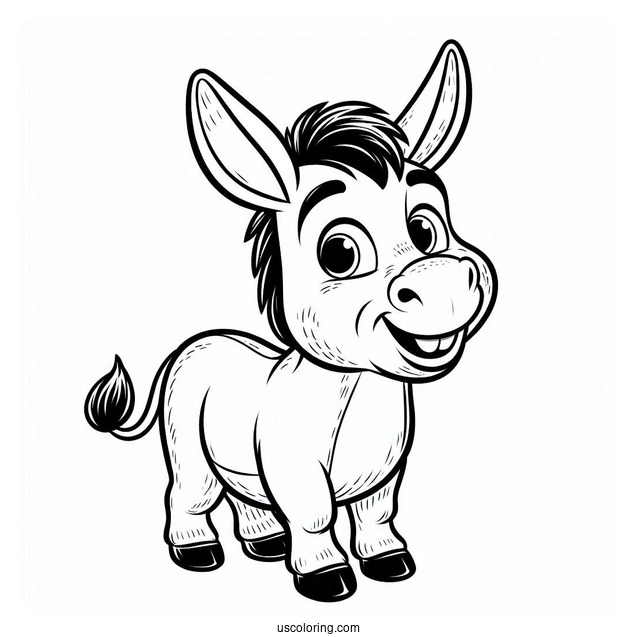 Smiling Donkey Coloring Sheet