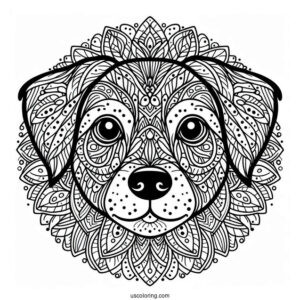 Intricate Dog Face Mandala
