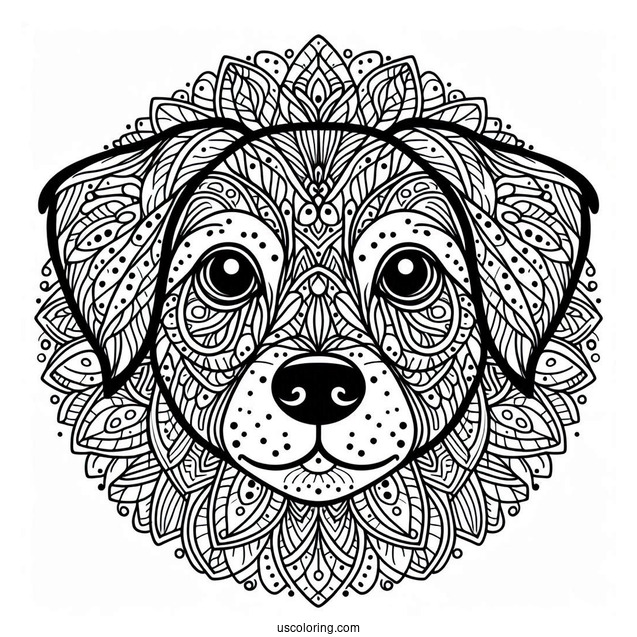 Intricate Dog Face Mandala