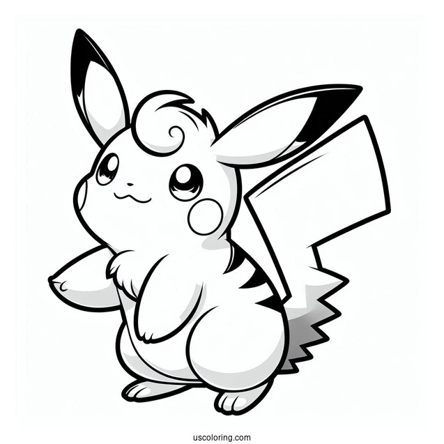 Shiny Mega Raichu Coloring Page Outline