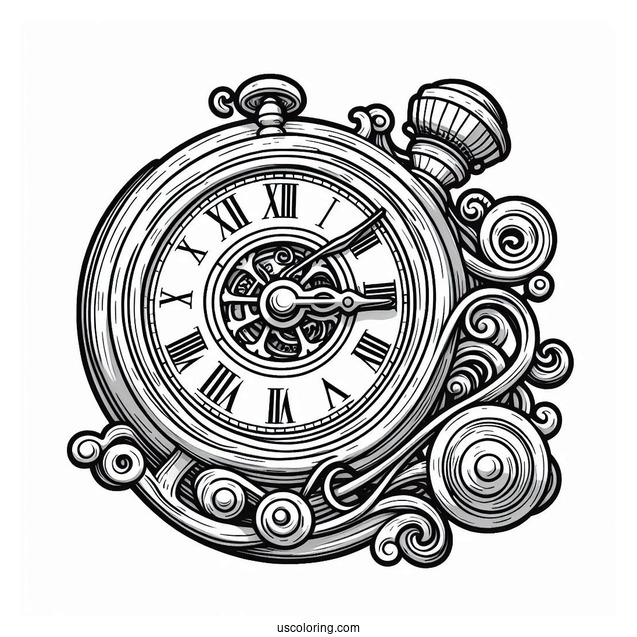 Cogsworth Clock Coloring Page