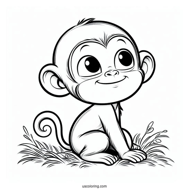 Funny Monkey From Jungle Book Coloring Page Of For Kids