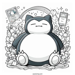 Snorlax Coloring Page Unfazed Fat Pokemon Card