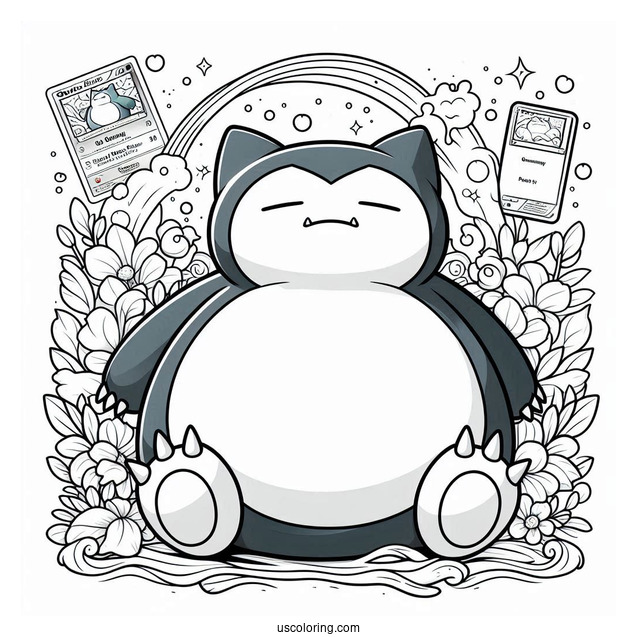 Snorlax Coloring Page Unfazed Fat Pokemon Card