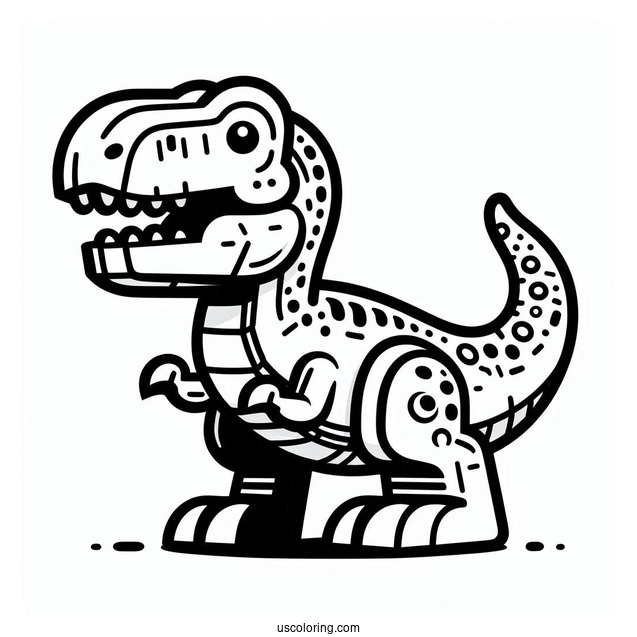 Lego T-Rex Coloring Page For Kids