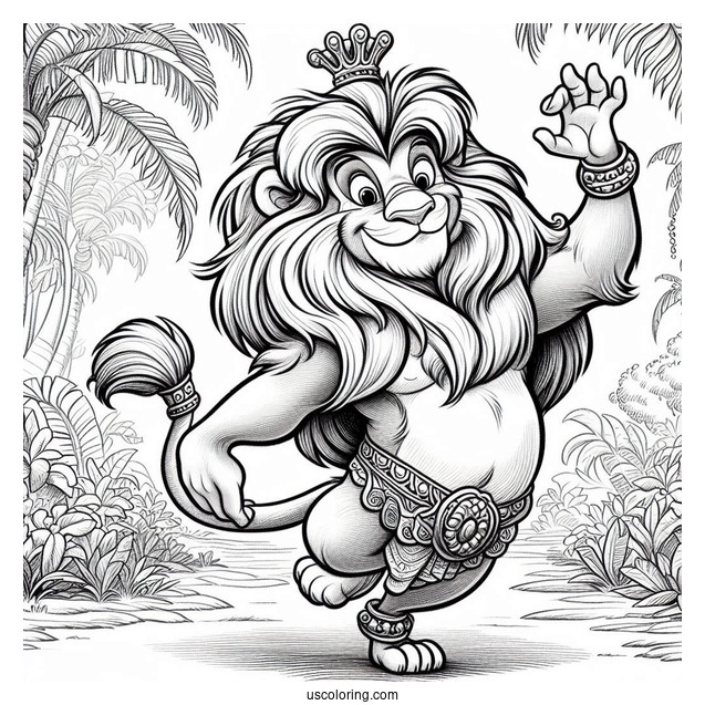 Jungle Book Coloring Page Of King Louie Of Jungle Book Dancing
