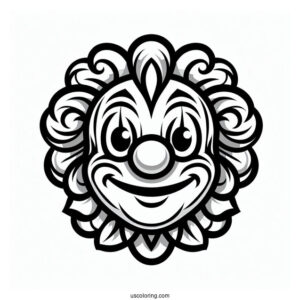 Outline of Clown Face to Color
