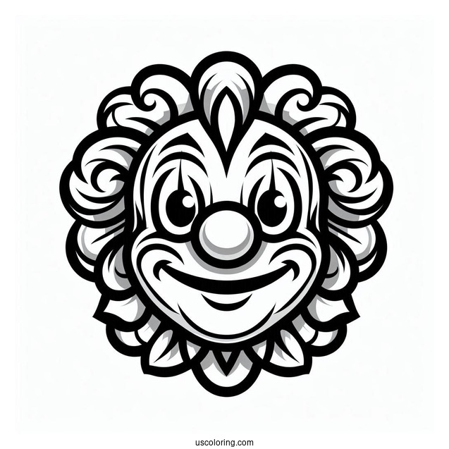 Outline of Clown Face to Color