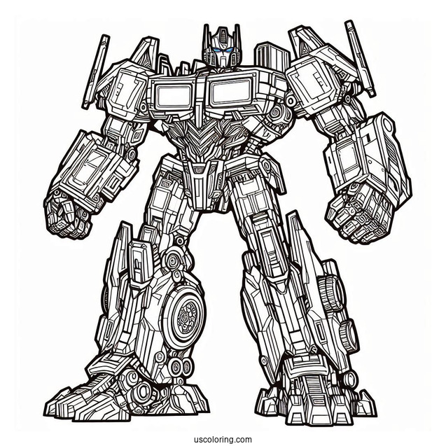 Complex Optimus Prime Coloring Page Autobot Form