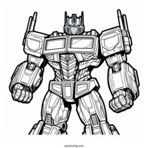Angry Optimus Prime Coloring Page