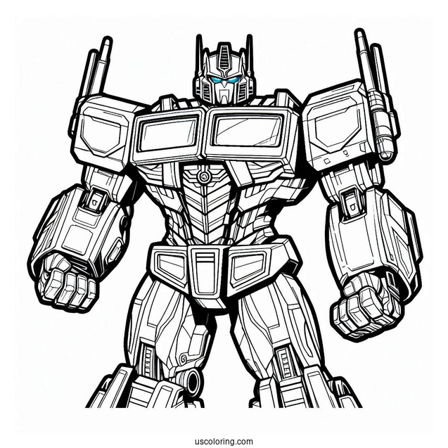 Angry Optimus Prime Coloring Page