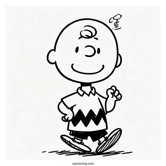 Simple Coloring Sheet Of Charlie Brown