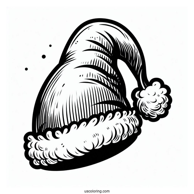 Santas Hat Coloring Page