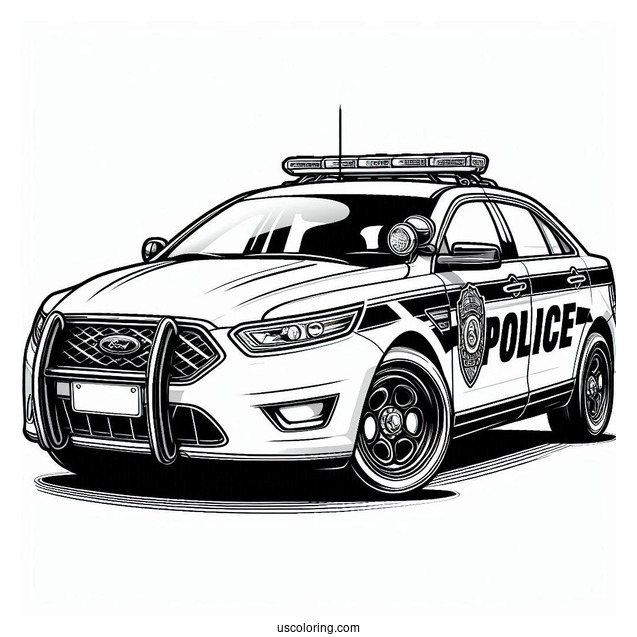 Ford Police Car Coloring Page