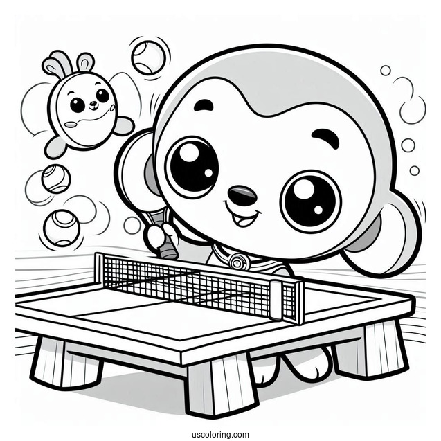 Octonauts Coloring Page Of Shellington Playing Table Tennis
