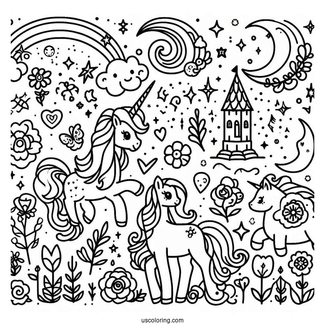 Easy Rarity Coloring Page For Preschoolers