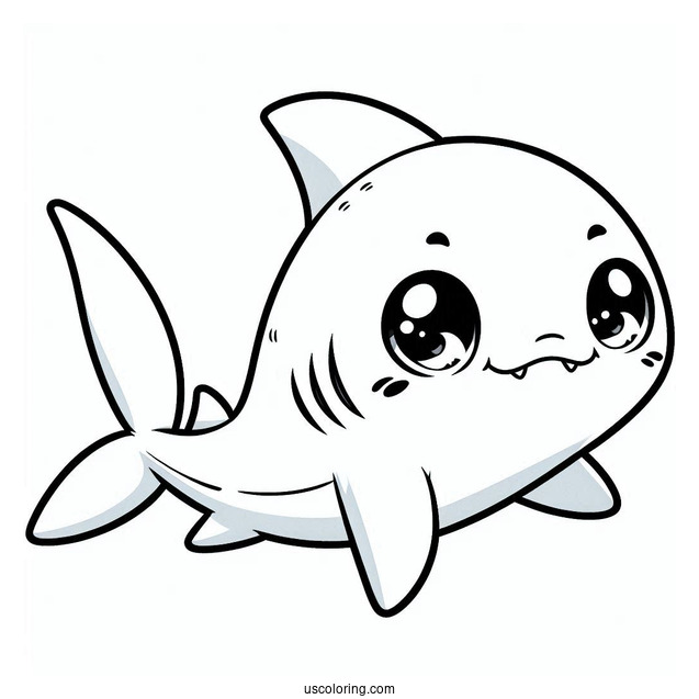 Baby Shark Coloring Page With William For Preschoolers