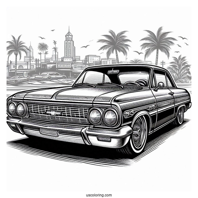 Realistic Chevrolet Lowrider Coloring Page