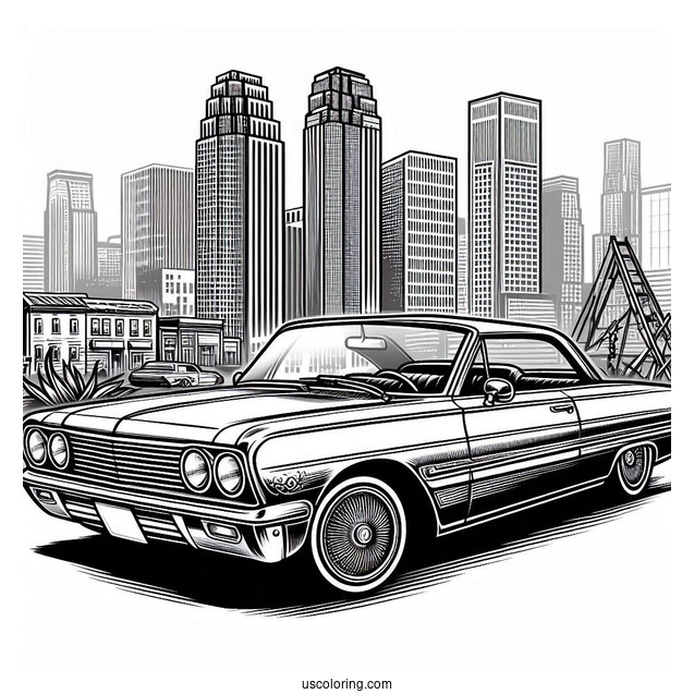 Parked Lowrider Coloring Page