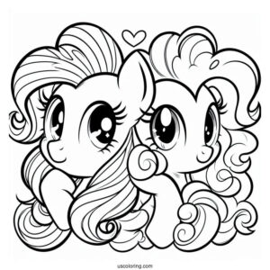 Pinkie Pie and Rainbow Dash Painting to Color