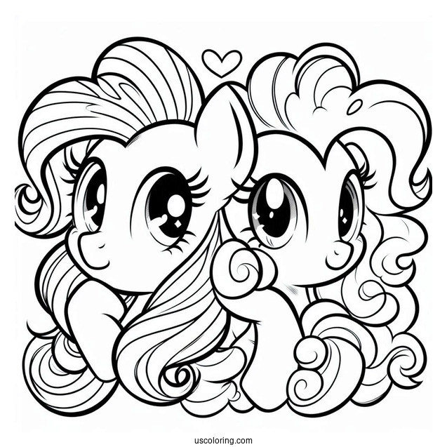 Pinkie Pie and Rainbow Dash Painting to Color