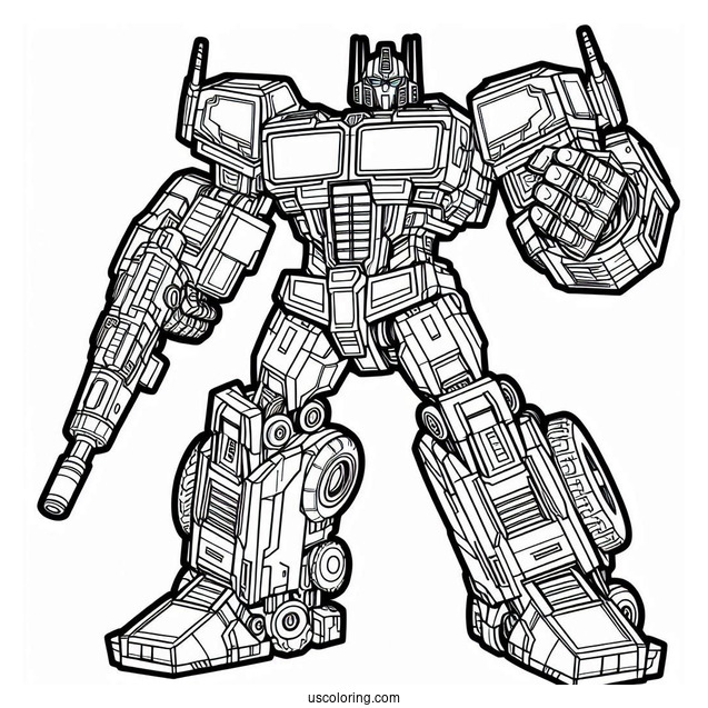 Simple Optimus Prime Coloring Page Outline