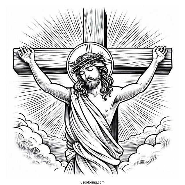 Jesus On Cross Coloring Page