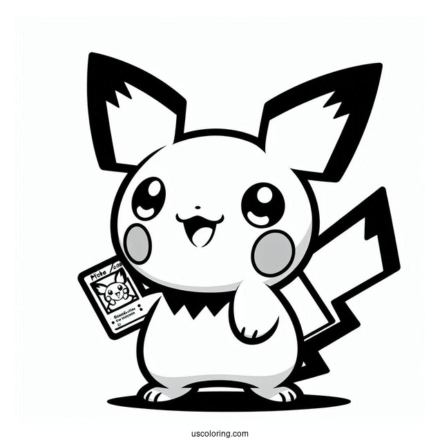 Zzzap Pichu Coloring Page Pokemon Card