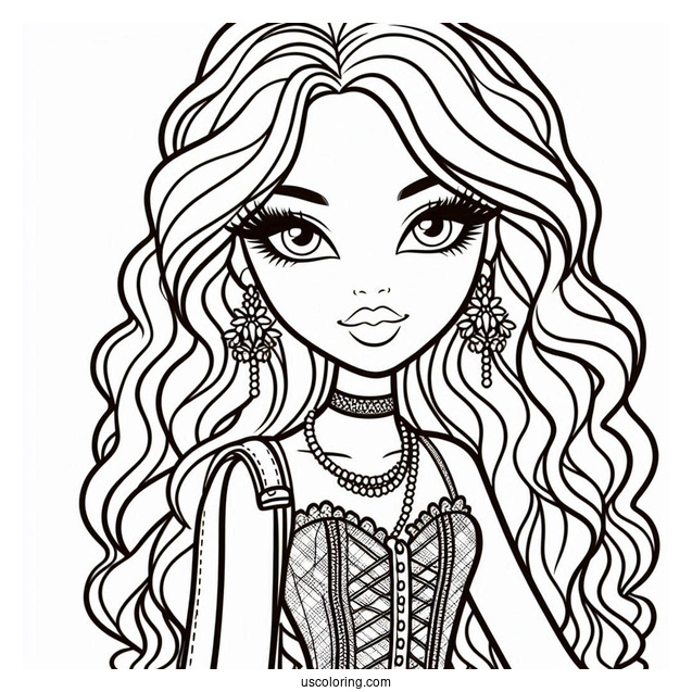 Bratz Meygan Fashion Doll Coloring In