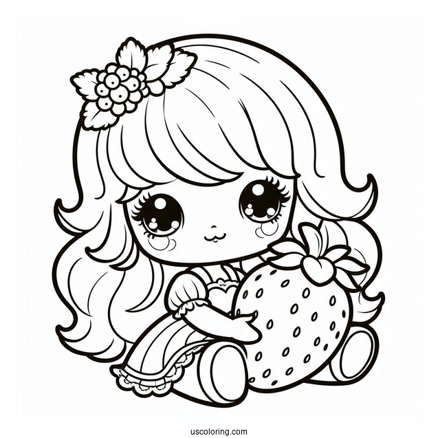 Strawberry Shortcake Coloring Page of Baby Strawberry Shortcake For Kids