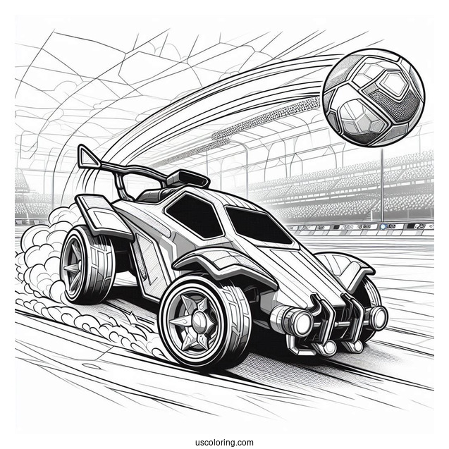 Rocket League Coloring Page Octane Zooming Towards The Ball