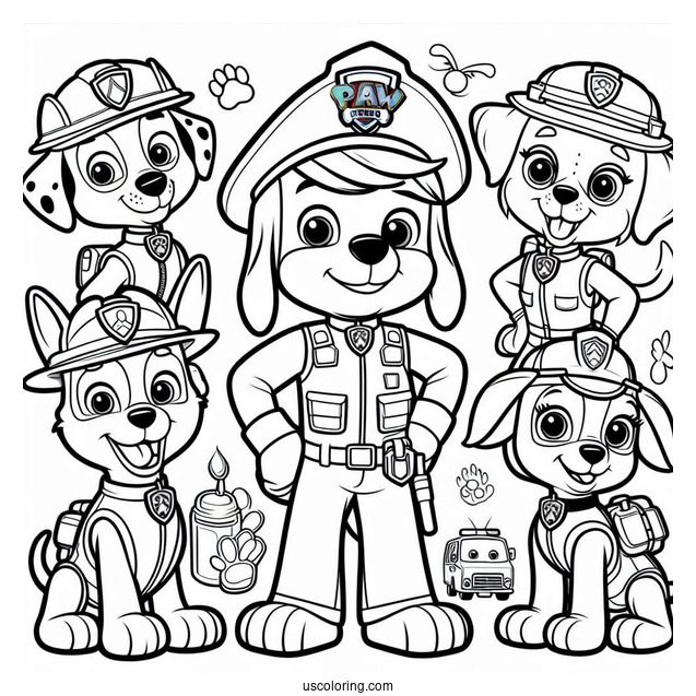 Coloring Page Of Main Paw Patrol Characters