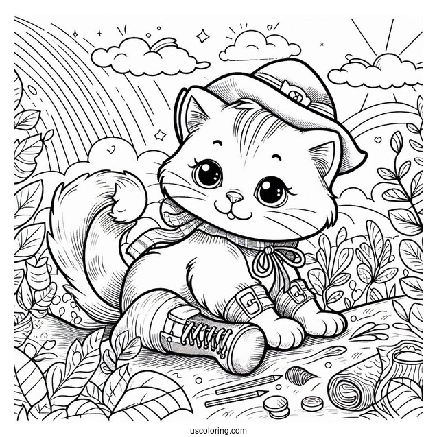 Puss In Boots Coloring Sheet For Preschoolers