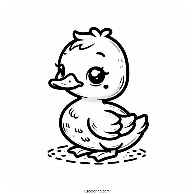 Cute Baby Duck To Color For Preschoolers