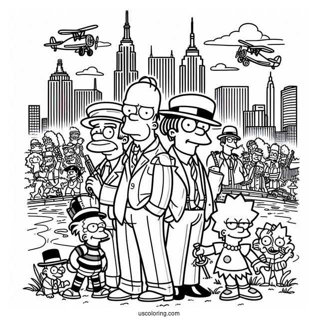 The Simpsons Movie Poster Coloring Sheet