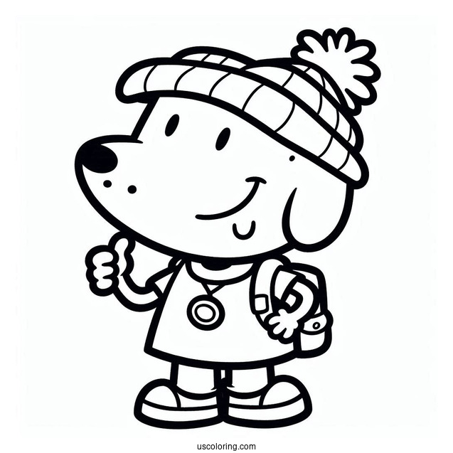 Nickelodeon Coloring Page Of Easy Outline Of Doug Funnie For Kids